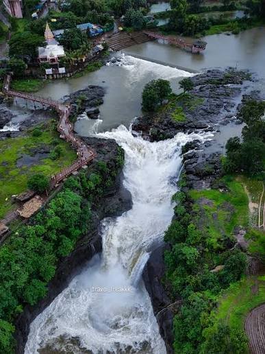 Randha Falls waterfall in monsoon